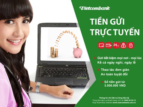 Nhanh chóng gửi tiền tiết kiệm Vietcombank trực tuyến